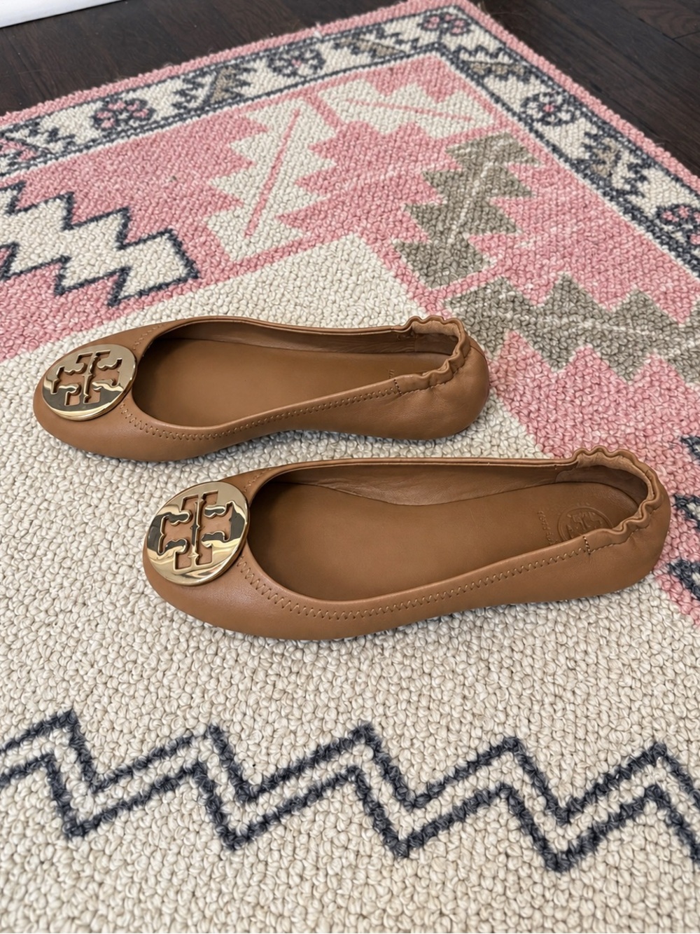 Tory Burch Tan Leather Ballet Flats